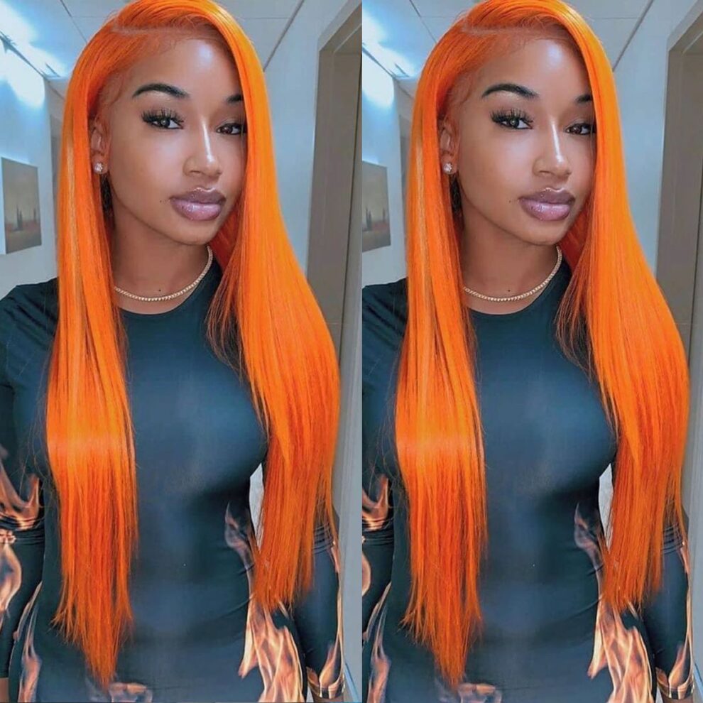 Ginger straight transparent lace wig